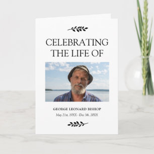 Black Greenery Celebration of Life Funeral Program Programme