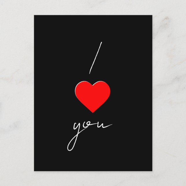 Black greeting card with "I Love you" (Front)