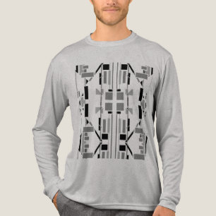Black Grey Abstract Electrode Shapes Southwest Art Tri-Blend Shirt