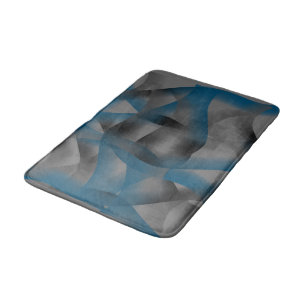 Black grey and blue ripples, with gradient parts bath mat