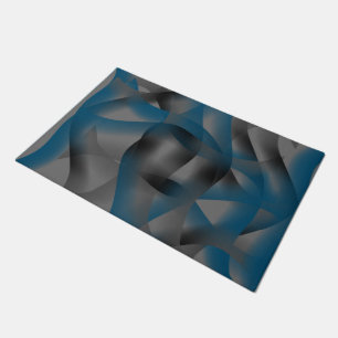Black grey and blue ripples, with gradient parts   doormat