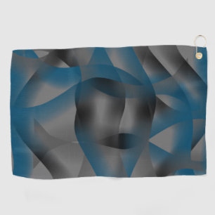 Black grey and blue ripples, with gradient parts golf towel
