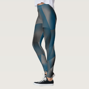 Black grey and blue ripples, with gradient parts   leggings