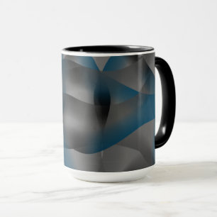Black grey and blue ripples, with gradient parts   mug