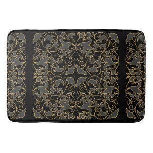 Black, Grey and Gold Bath Mat