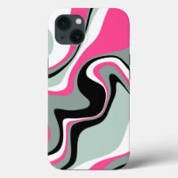 Black, Grey and Pink Fluid Abstract 