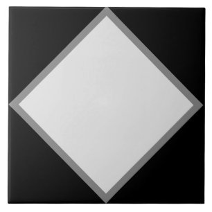 Black grey and white diamond tile