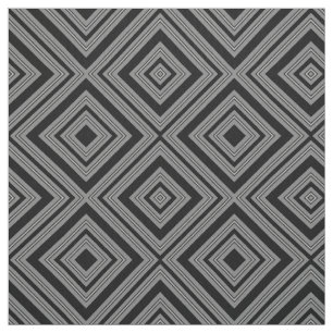 Black Grey and White Diamonds Fabric