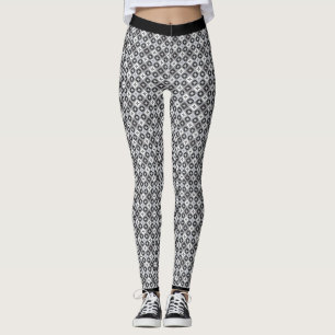 Black, Grey and White Pattern  Leggings