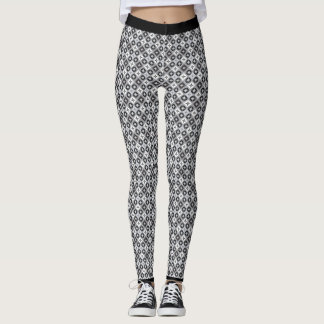 Black, Grey and White Pattern  Leggings
