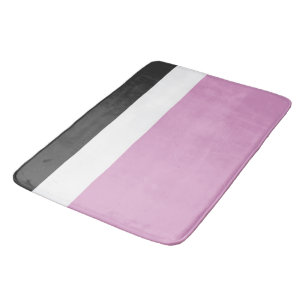 Black, Grey and White Stripes  Bath Mat
