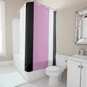 Black, Grey and White Stripes Shower Curtain