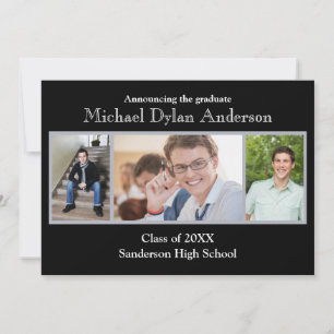 Black/Grey Background - Graduation Announcement