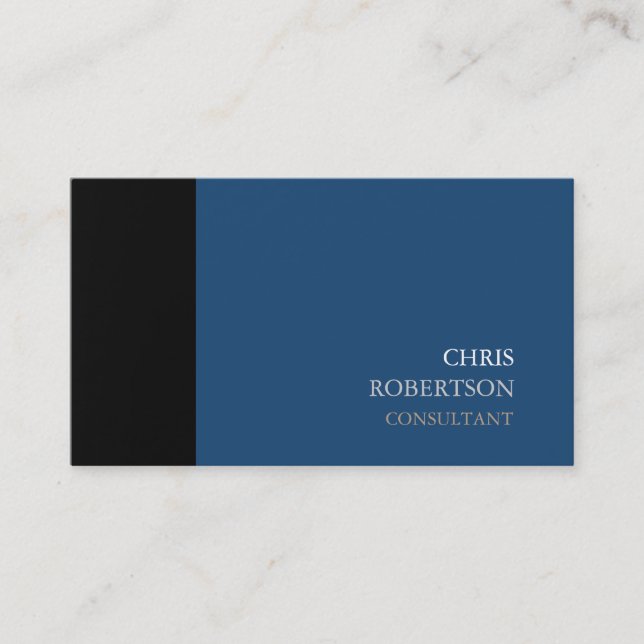 Black Grey Blue Modern Attractive Business Card (Front)
