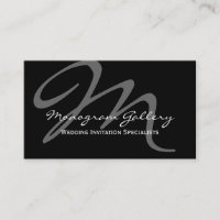 Black Grey Bold Script Monogram Wedding