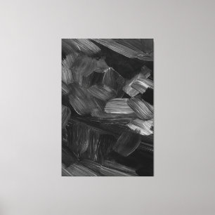Black & Grey Brushstrokes Canvas Print