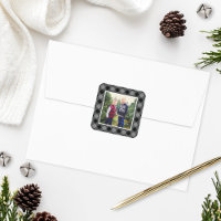 Black Grey Buffalo Plaid Custom Photo Frame