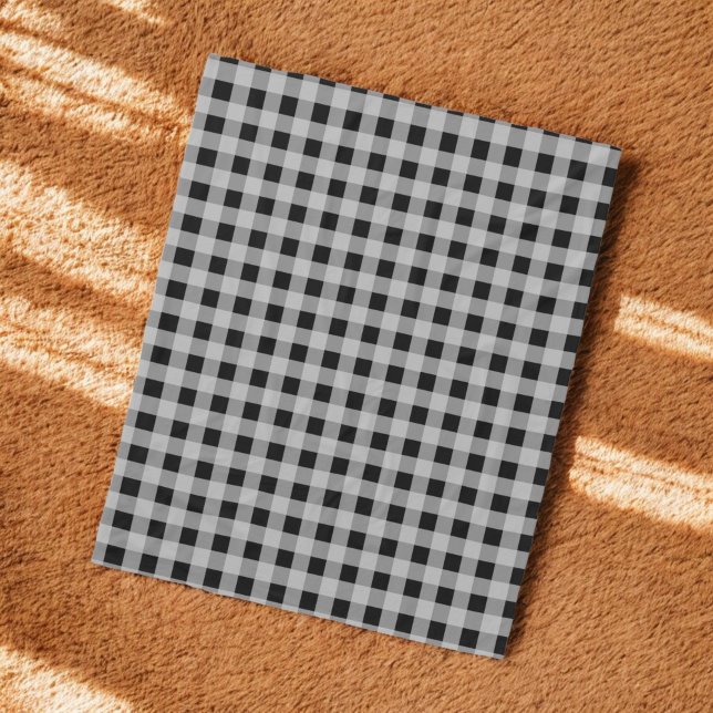 Black Grey Buffalo Plaid Holiday  Fleece Blanket (Creator Uploaded)