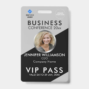 Black Grey Business Conference Exhibition Photo ID Badge