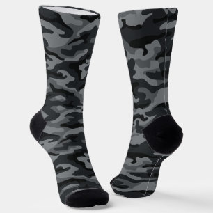 Black & Grey Camo Case Dark Camouflage Pattern Socks
