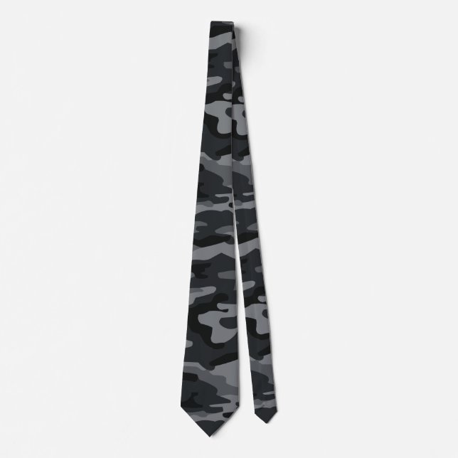 Black & Grey Camo  Case | Dark Camouflage Pattern  Tie (Front)