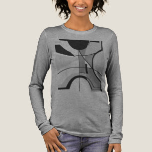 Black Grey Charcoal Swirling Large MCM Look Design Tri-Blend Shirt