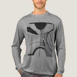 Black Grey Charcoal Swirling Large MCM Look Design Tri-Blend Shirt