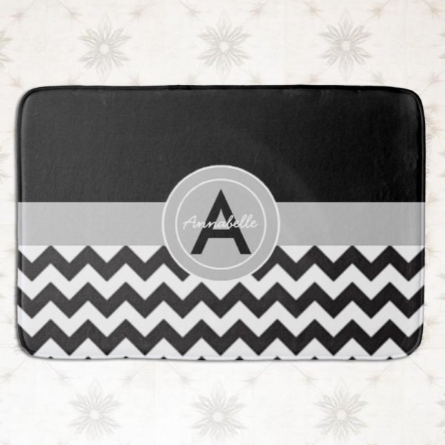 Black Grey Chevron Bath Mat (Creator Uploaded)