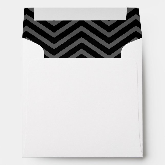Black Grey Chevron Lined Envelopes (Back (Bottom))