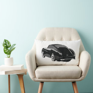 Black Grey Classic Car Lumbar Cushion