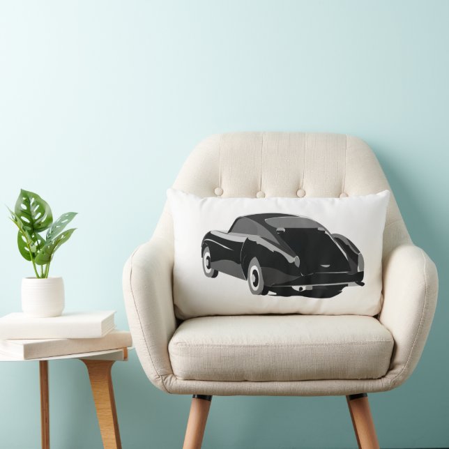 Black Grey Classic Car Lumbar Cushion (Chair)