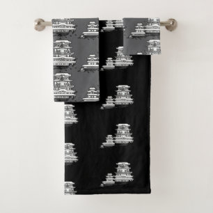 Black Grey Combo Exotic Abode  Bath Towel Set