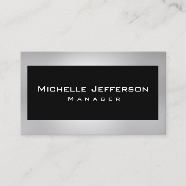 Black Grey Creative Manager Business Card (Front)