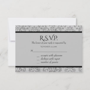 Black & Grey Damask Response Cards