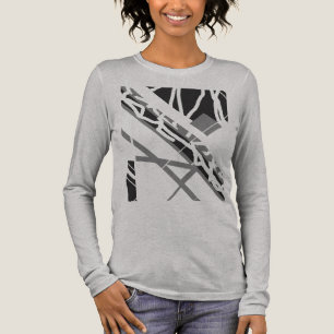Black Grey Diagonal Shapes Abstract Art Design Tri-Blend Shirt