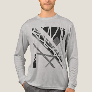 Black Grey Diagonal Shapes Abstract Art Design Tri-Blend Shirt