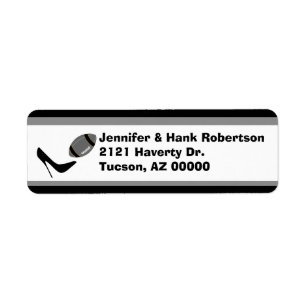 Black & Grey Football Theme Return Address Labels