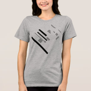 Black Grey Geometric Shapes Diagonal MCM-inspired Tri-Blend Shirt