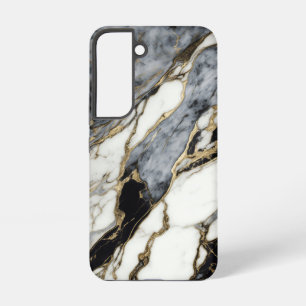 Black Grey Gold Marble Swirl Abstract Pattern Samsung Galaxy Case