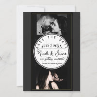 Black Grey Gold Modern Minimal Save the Date