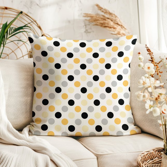 Black Grey Gold Polka Dot Cushion (Creator Uploaded)
