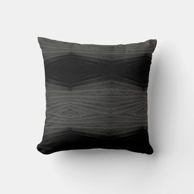 Black, grey, grey  abstract pattern solid back cushion (Front)