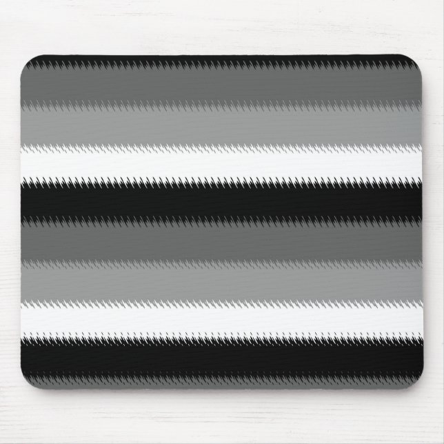 Black Grey Grey Ash white Stripe Mouse Pad (Front)