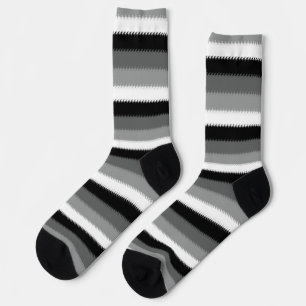 Black Grey Grey Ash white Stripe Socks