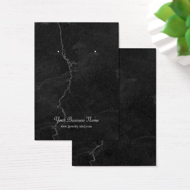 Black Grey Grey Marble Earring Display Card (Desk)