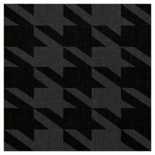 Black & Grey Houndstooth Monochromatic design Fabric