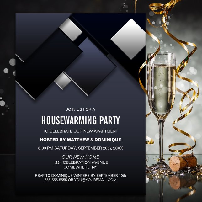 Black Grey Housewarming Party Invitation (Creator Uploaded)