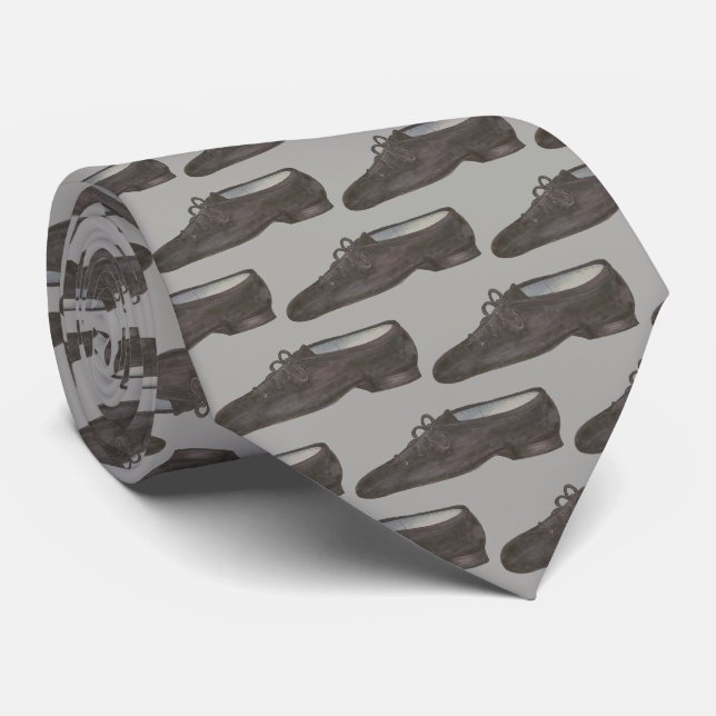 Black Grey Jazz Dance Shoe Teacher Choreographer Tie (Rolled)