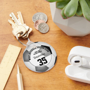 black grey kids team colours soccer club  key ring