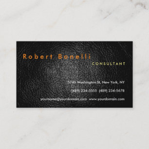 Black Grey Leather Effect Consultant Business Card